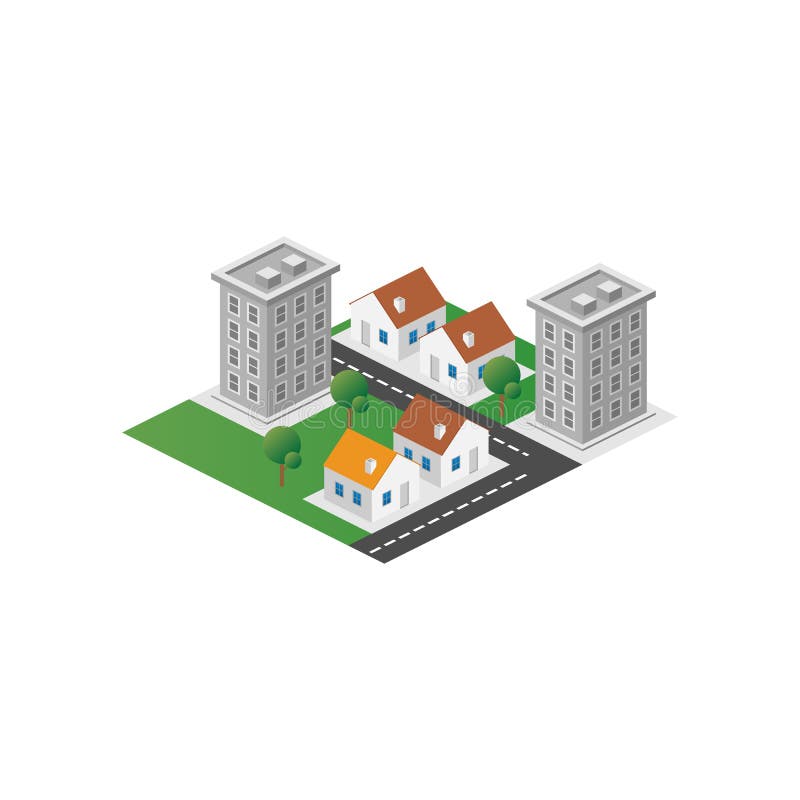 Opinión tridimensional isométrica de Megapolis 3d de la ciudad Colección de casas, de rascacielos, de edificios, construidos y de ilustración del vector Opinión tridimensional isométrica de Megapolis 3d de la ciudad Colección de casas, de rascacielos, de edificios, construidos y de ilustración del vector