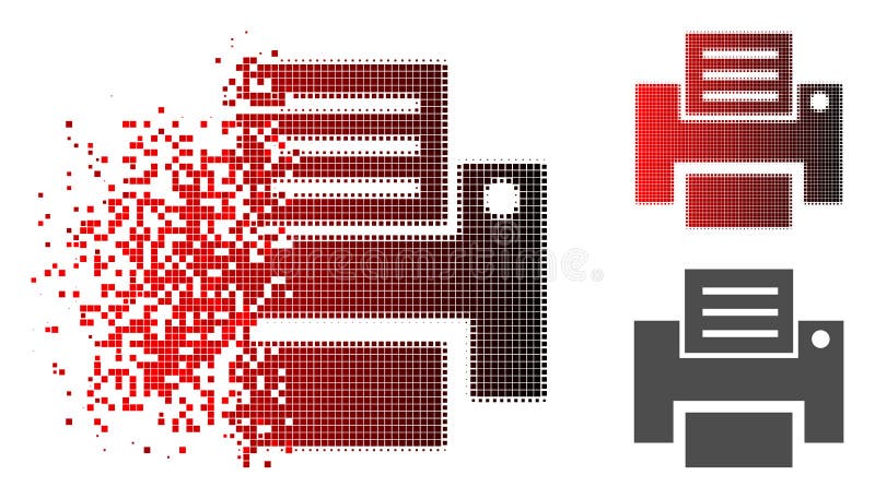 Oplossend Halftone de Drukpictogram van Pixelated stock illustratie