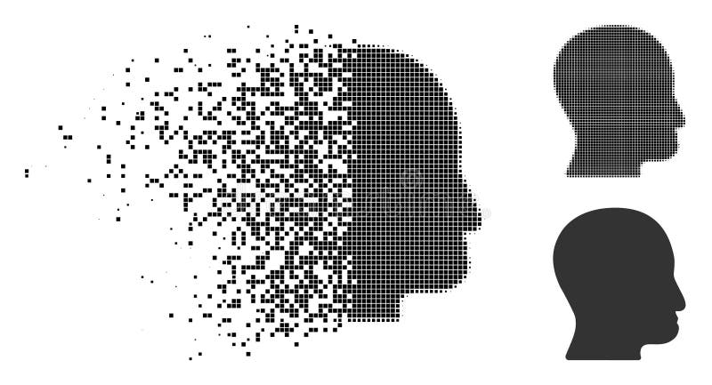Oplossend Halftone de Gebruikers Hoofdpictogram van Pixelated stock illustratie