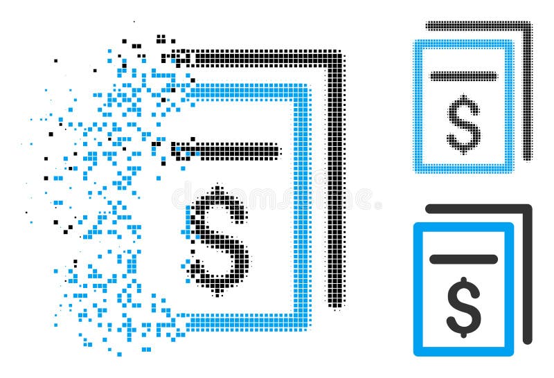 Oplossend Halftone de Rekeningenpictogram van Pixelated stock illustratie