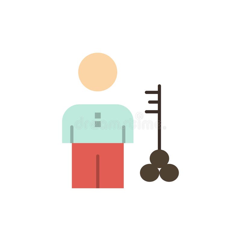 Oplossing, Sleutel, Slot, Mens, Persoon, Leverancier, Pictogram van de Veiligheids het Vlakke Kleur Het vectormalplaatje van de p vector illustratie Oplossing, Sleutel, Slot, Mens, Persoon, Leverancier, Pictogram van de Veiligheids het Vlakke Kleur Het vectormalplaatje van de p vector illustratie