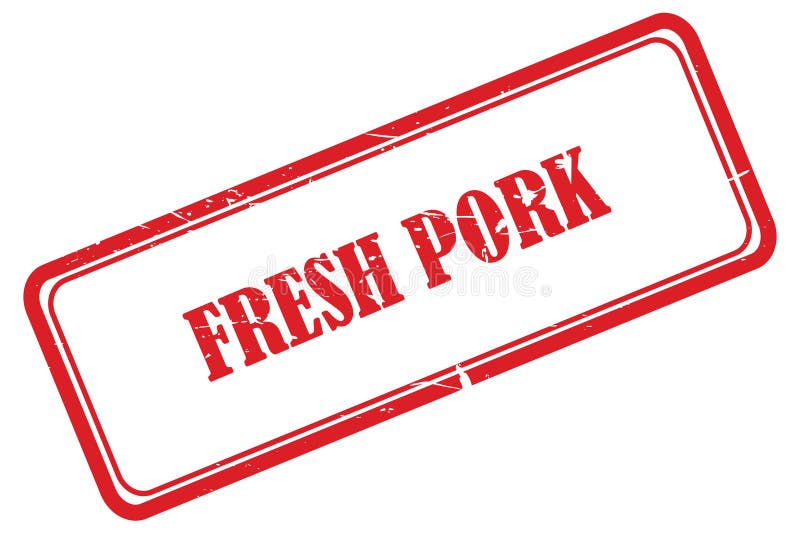 Fresh pork stamp on white vector illustration