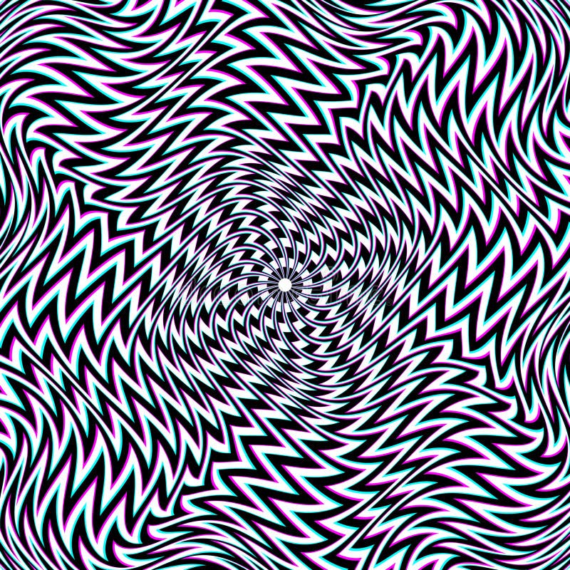 Optical Art Background of White Black and Cyan Magenta Distorted ...