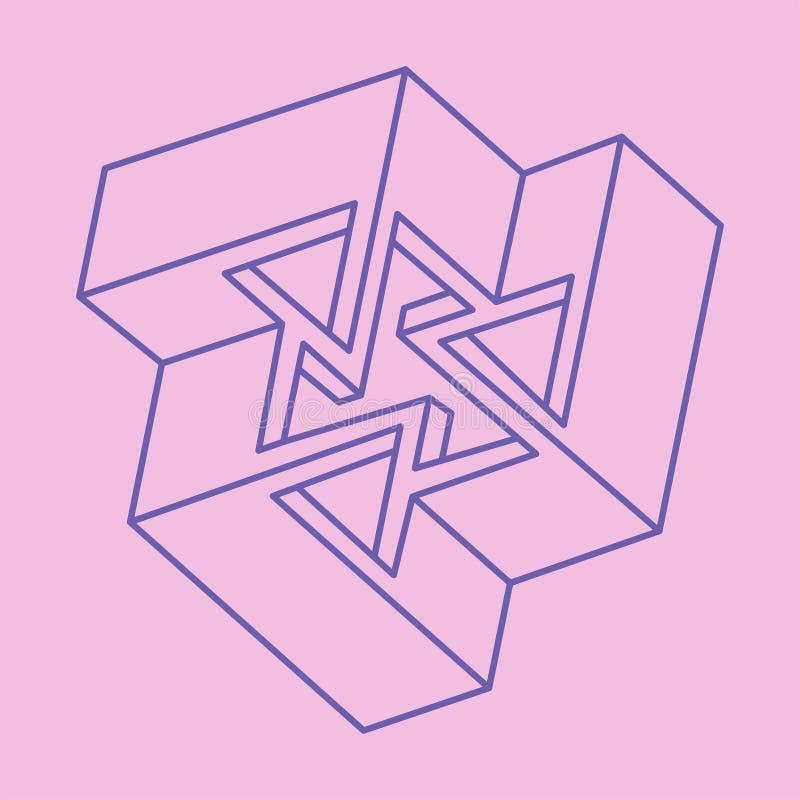 Optical Art Object. Geometry Modern Logo. Impossible Shape, Optical ...