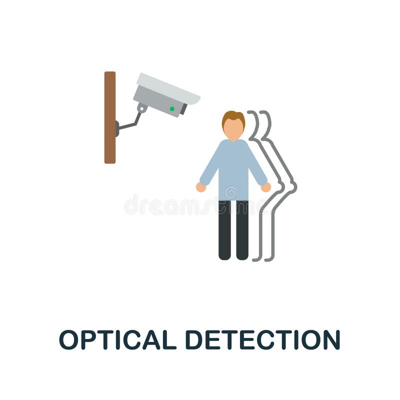 Optical Detection flat icon. Colored sign from home security collection. Creative Optical Detection icon illustration royalty free illustration