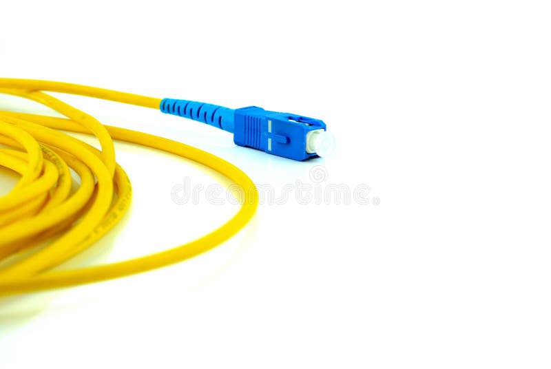 Optical Fiber Cable Patch Cord For Network Switch Isolated On White