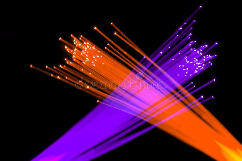 Orange optic fibers stock photo. Image of decoration 12260312