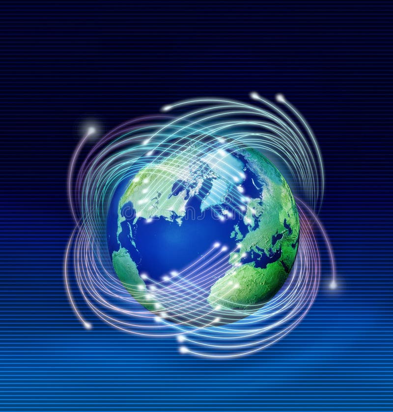 Around the planet. Оптоволокно интернет вокруг планеты. Картинка для афиши голубая Планета.