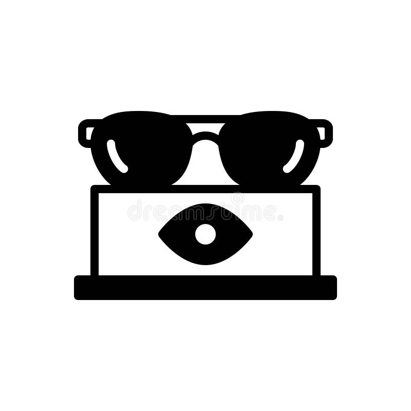 Black Solid Icon for Optical, Lens and Eyeglasses Stock Illustration