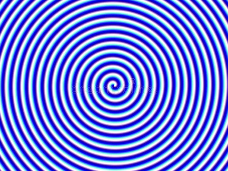 Optical Illusion Hypno Blue White Spiral Single Stock Illustration