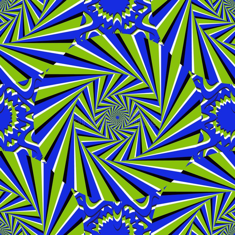 Optical Illusion Seamless Pattern. Moving Visual Hypnotic Stock Vector
