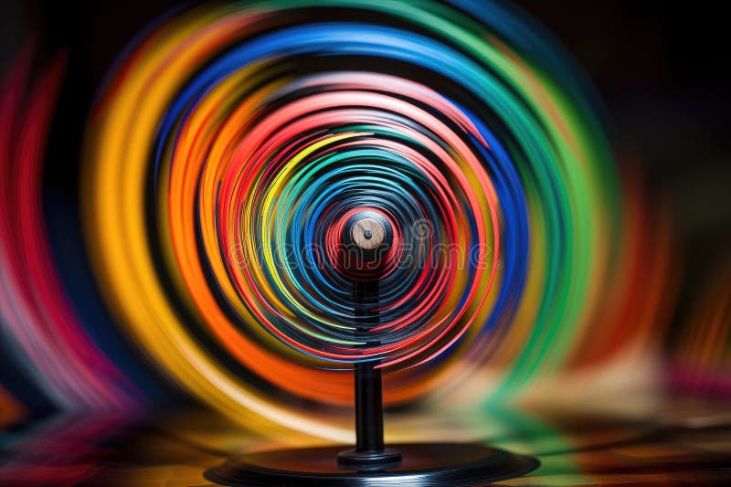 Optical Illusion of Spinning Wheels and Motion Blur Stock Illustration Optical Illusion of Spinning Wheels and Motion Blur Stock Illustration