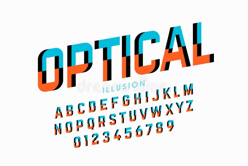 Optical Illusion Style Font Stock Vector Illustration of fashion