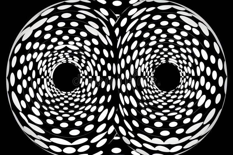 Optical illusion of two, three, or even four identical circles stock illustration
