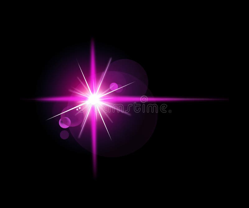 Optical Light Flare and Star Effect, Realistic Flash with Glittering Lights Stock - Illustration of element, beautiful: