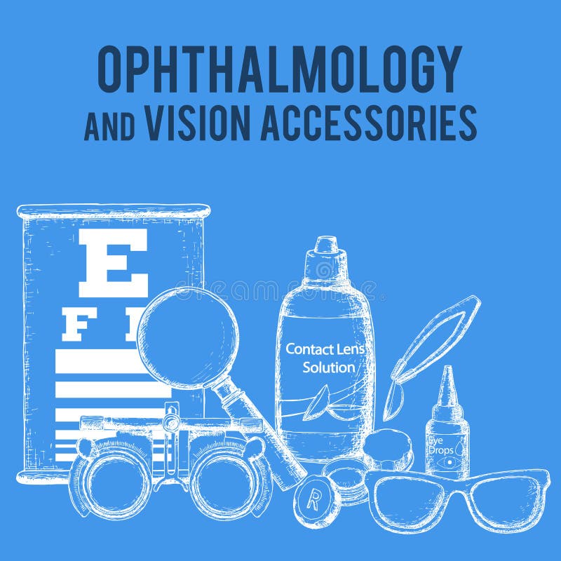 Optics and visual acuity vector illustration Optics and visual acuity vector illustration