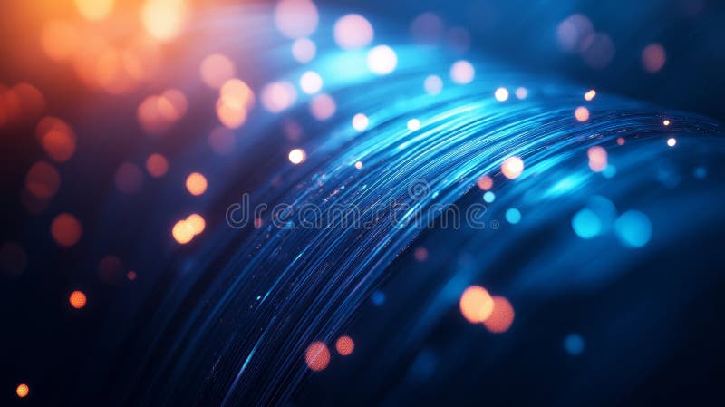 Optică abstractă strălucitoare cu vibrant albastru și albastru portocaliu-bokeh royalty free stock images
