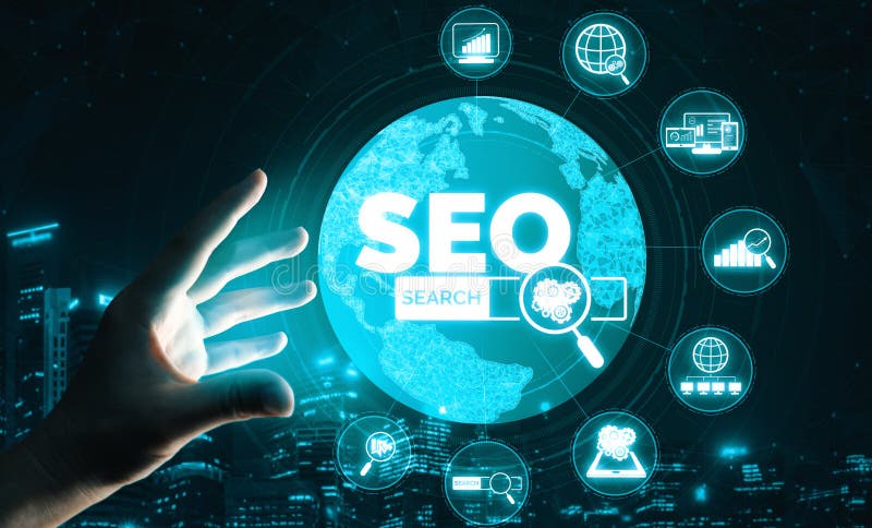 Optimisation du moteur de recherche seo business concept uds photos libres de droits