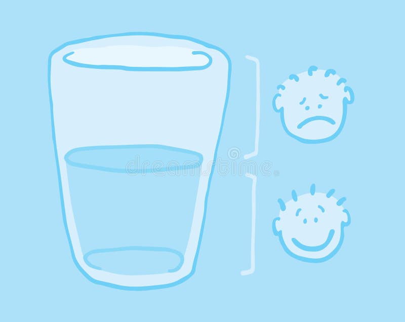 Optimist and pessimist vector illustration