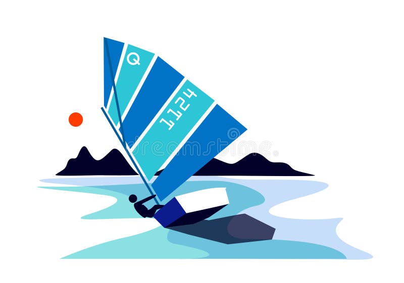 Optimist Sailing Boat vector illustration Optimist Sailing Boat vector illustration