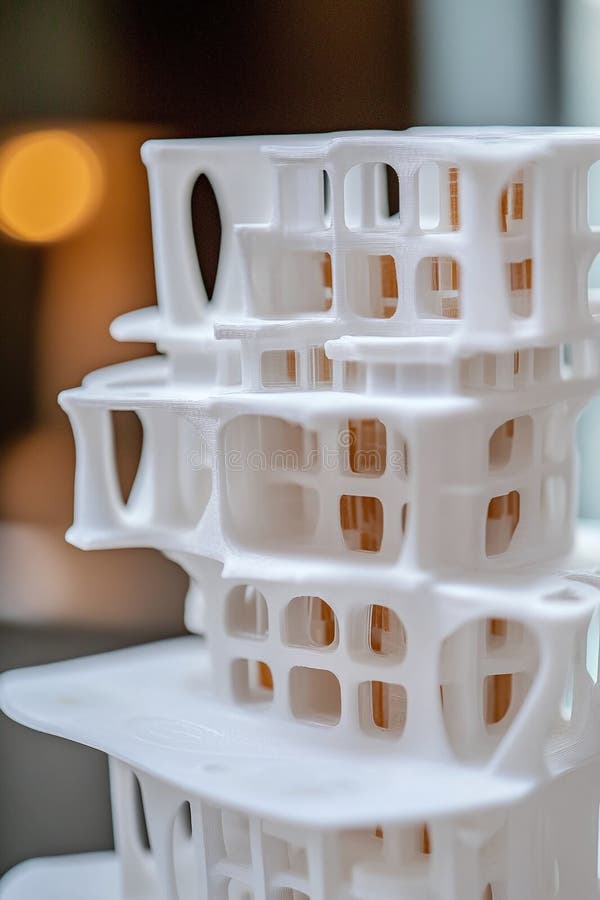 Optimización computacional de la integridad estructural del edificio impreso 3d libre illustration