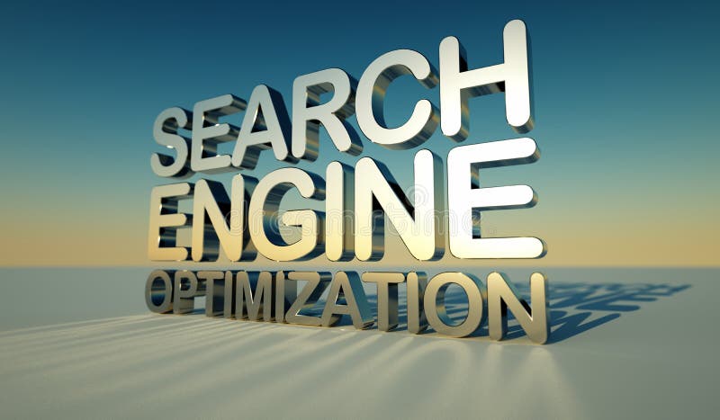 3D rendering of the online marketing term search engine optimization. 3D rendering of the online marketing term search engine optimization