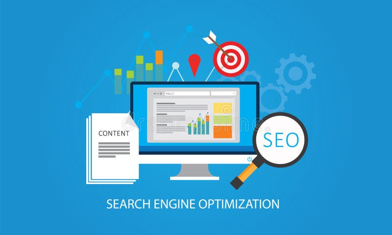 Otimização para motores de busca ilustração stock