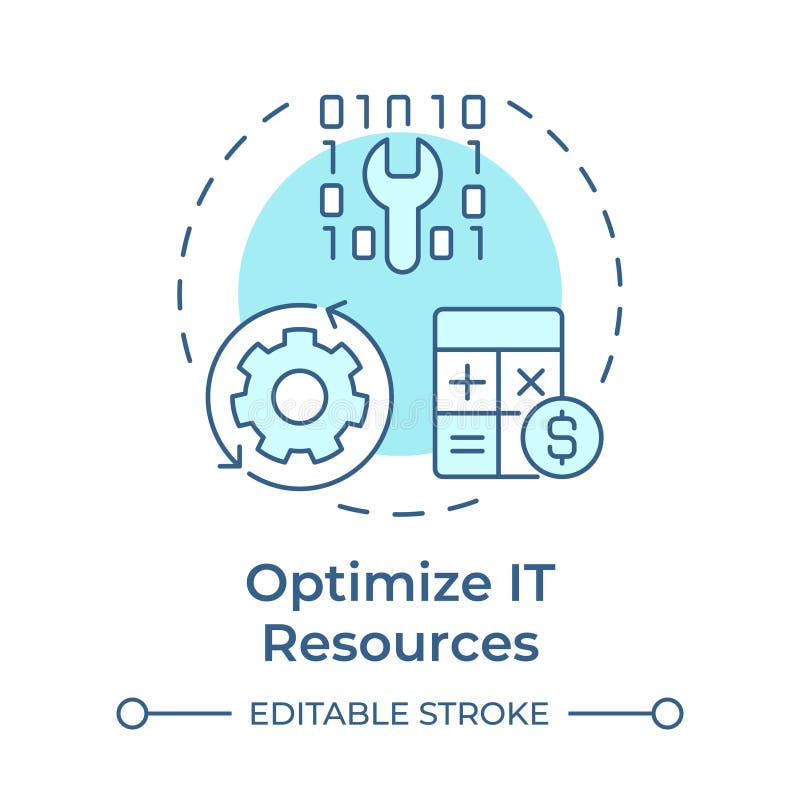Optimize it resources soft blue concept icon vector illustration