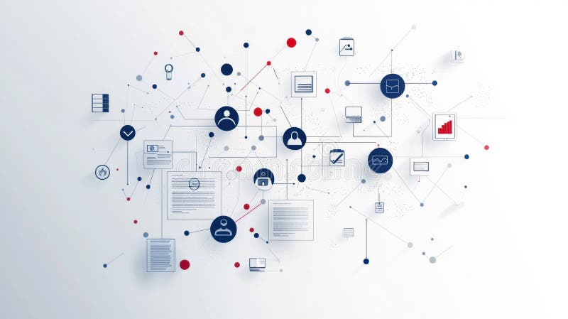 Optimized Technical Support and Customer Service Workflow Graphic on a Clear White Background vector illustration