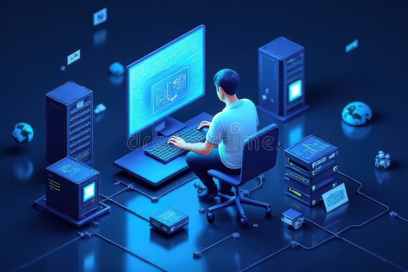 Optimized Web Server Management royalty free illustration