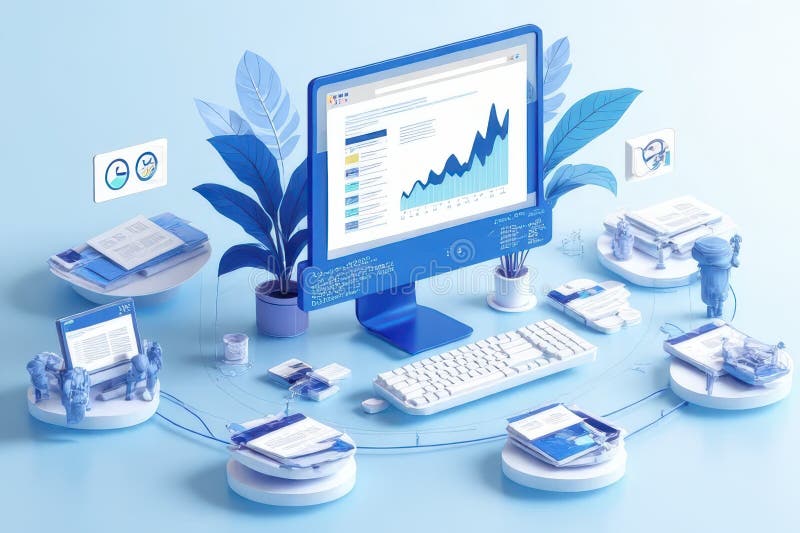 Optimized Websites Through Effective SEO Techniques royalty free illustration