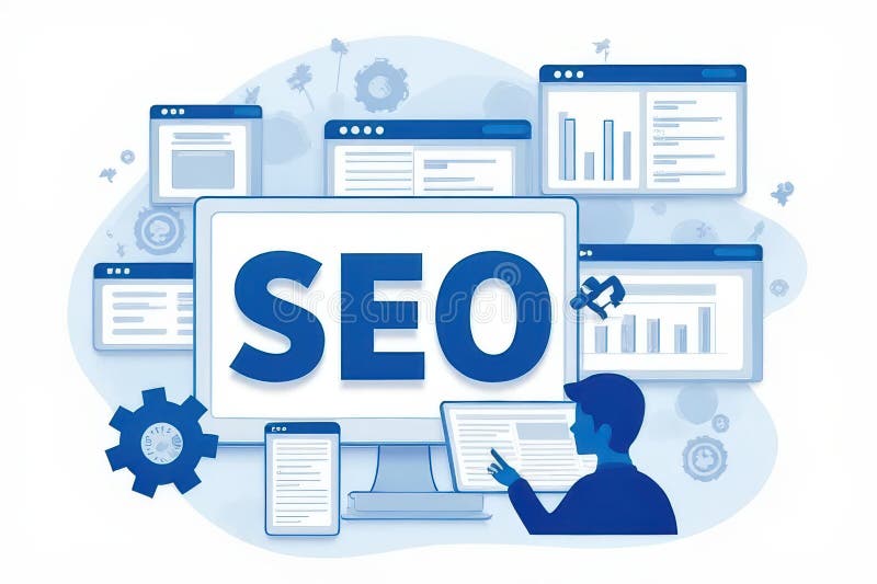 Optimized Websites through SEO Tools vector illustration