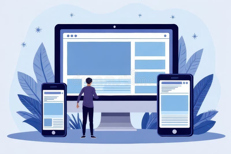 Optimizing Websites Across Devices stock illustration
