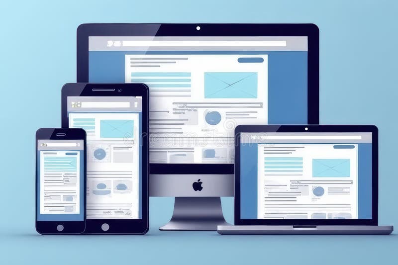 Optimizing Websites Across Various Devices stock illustration