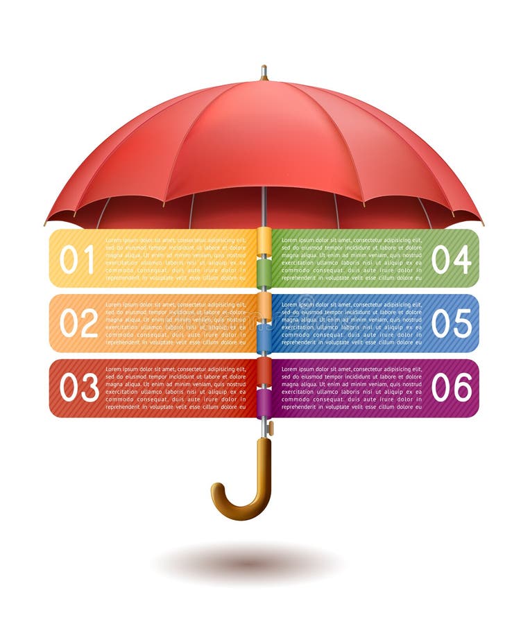 Option banner with red umbrella. vector illustration