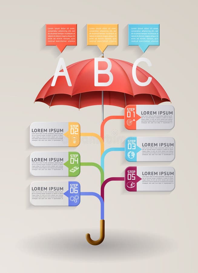 Option banner with red umbrella. royalty free illustration