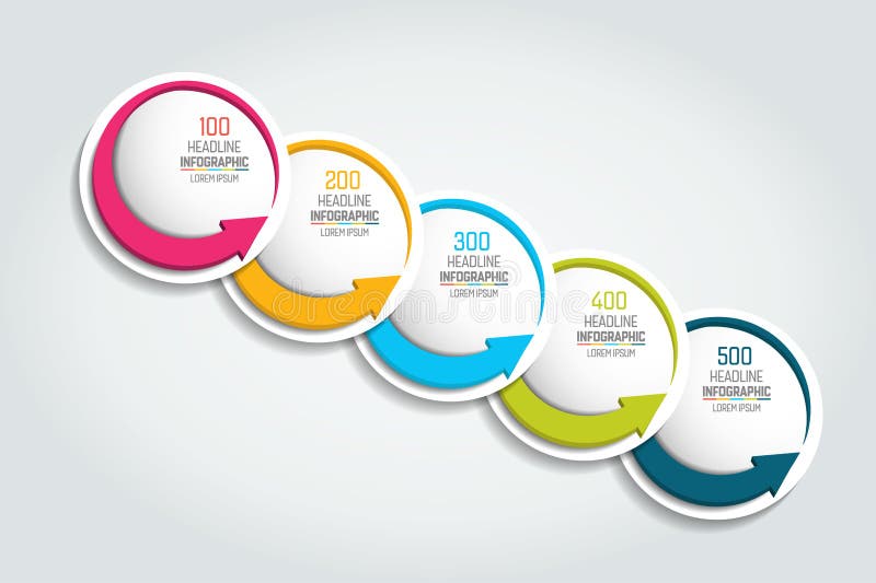 Option chart, scheme, diagram, timeline. 5 Infographic template. vector illustration Option chart, scheme, diagram, timeline. 5 Infographic template. vector illustration