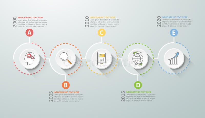 Options infographic de chronologie 5, concept d'affaires infographic illustration stock Options infographic de chronologie 5, concept d'affaires infographic illustration stock