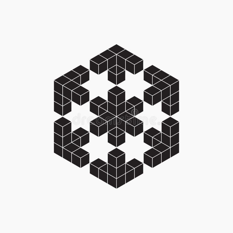 Optische illusie, kubus, geometrisch element royalty-vrije illustratie Optische illusie, kubus, geometrisch element royalty-vrije illustratie