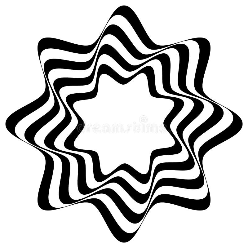 Optische Kunst Kreis Welle abstrakte Design Hintergrund schwarz und weiß vektor abbildung