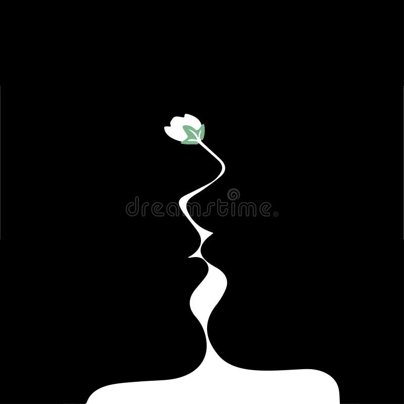Optisk illusion med blomman royaltyfri illustrationer