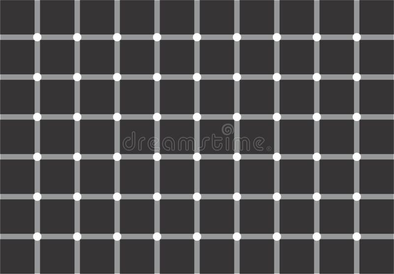 Optisk illusion: vit- eller svartprickar? stock illustrationer