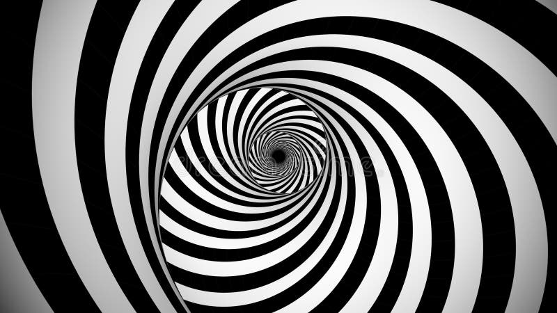 Optisk svartvit roterande illusion vektor illustrationer