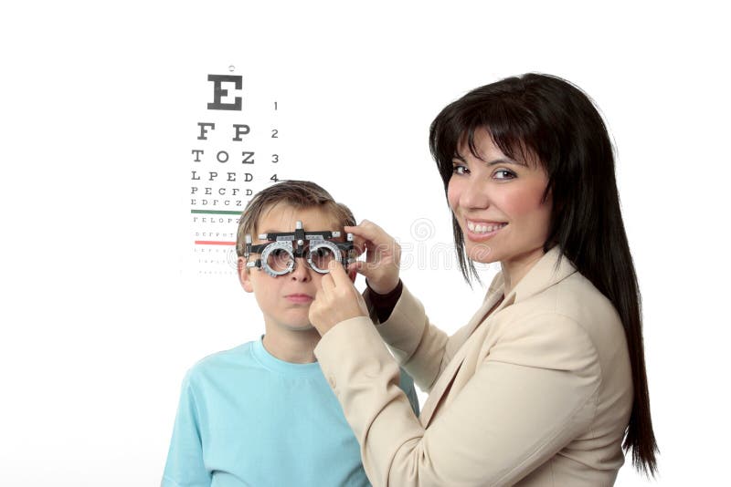 Optometrist And Child Patient Stock Photo Image 5974332