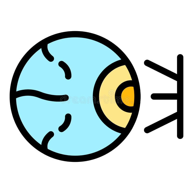 Optometry laser icon color outline vector royalty free illustration