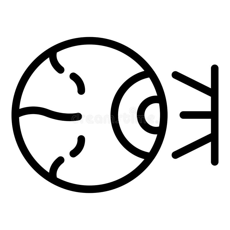 Optometry laser icon, outline style stock illustration