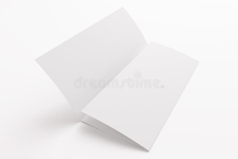 Opuscolo ripiegabile in bianco isolato su bianco