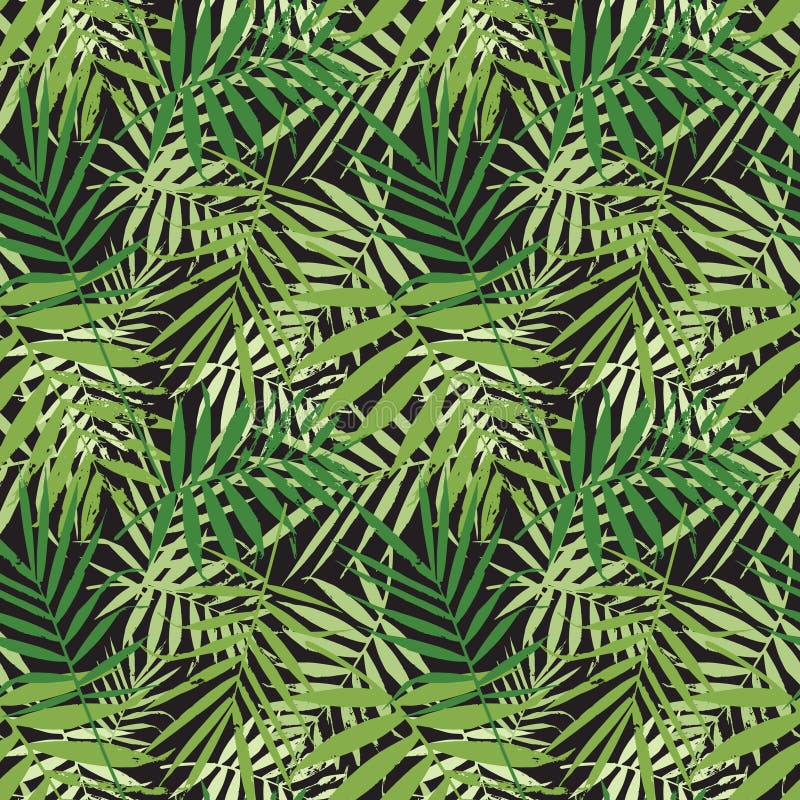 Tropical palm leaves, jungle leaves seamless vector floral pattern. Seamless exotic background with tropical leaves. Vector illustration. Tropical palm leaves, jungle leaves seamless vector floral pattern. Seamless exotic background with tropical leaves. Vector illustration.