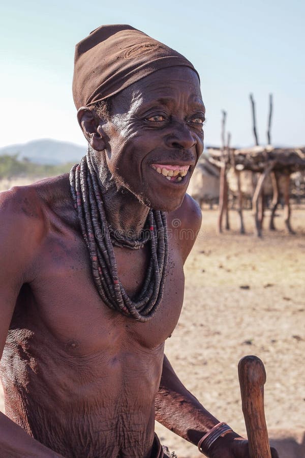 Opuwo Namibia Jul 08 2019 Himba Woman With The Typical Necklace 