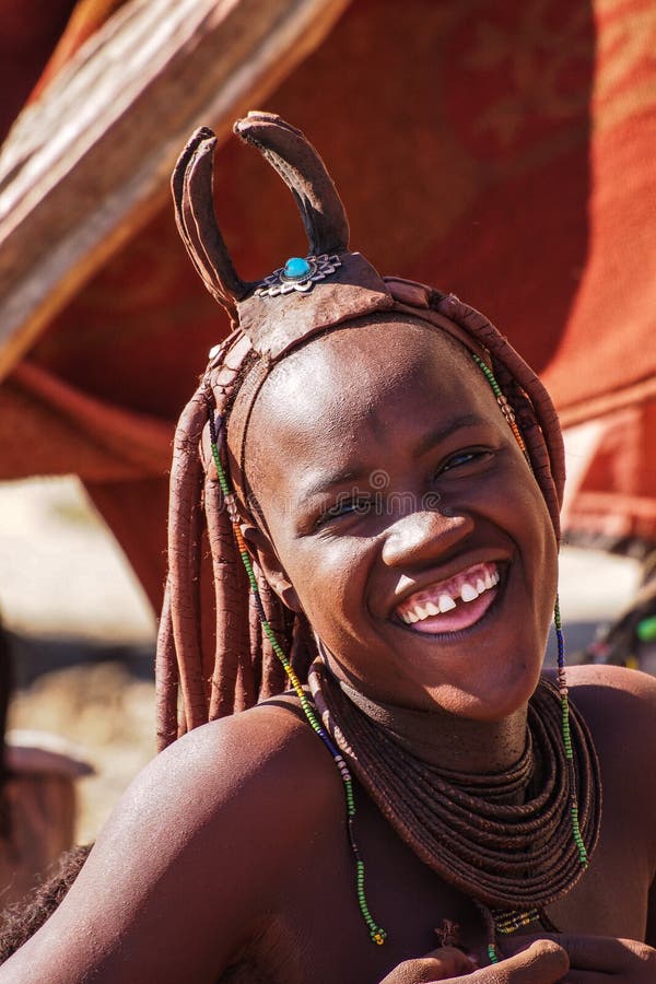 Opuwo Namibia Jul 07 2019 Himba Woman With The Typical Necklace 